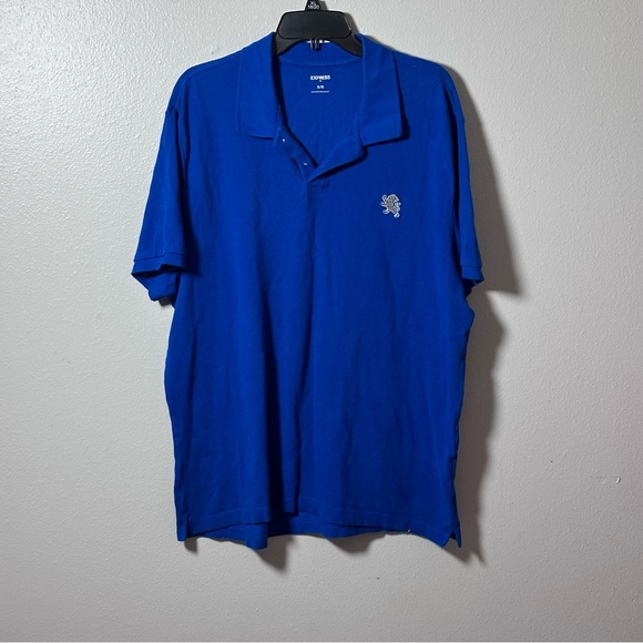Express Men Royal Blue Casual Polo Shirt Short Sleeve size XL. - Picture 1 of 8